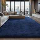 Shag Area Rugs for Bedroom Living Room,6X9 Ultra Soft Fluffy Area Rugs for Dorm, Indoor Carpet Nursery Rugs for Kids Girls Room Home Decor,Navy Blue