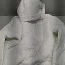 QIBABU Womens Oversized Hooded Puffer Jacket Lightweight Pullover Hoodies Quilted Dolman Long Sleeve Warm Winter Coat.M