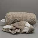 Bedsure Gentlesoft Sherpa Queen Size Blanket for Bed - Fleece Fluffy & Cozy Cable Jacquard Tufted for Women Gift, Thick and Warm Christmas Blanket for Winter, Beige, 90x90 Inches