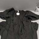 Naggoo Womens Wrap Dress V Neck Trendy Polka Dot Ruffle Short Sleeve Evening Mini Dress (Large, Solid Black)