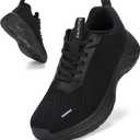 Wide Toe Box Shoes Women Sneakers Extra Wide Width Arch Support Non-Slip Tennis Athletic Ultralight Running Shoes for Women Walking Diabetic Plantar Fasciitis Footwear (8-8.5 Wide, All Black)