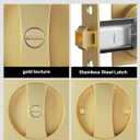 Lethato Pocket Door Hardware Gold, Pocket Door Lock, Pocket Door Latch, Brushed Gold Contemporary Sliding Pocket Door with Privacy Lock for Bathroom & Bedroom (1 Pack, Square)