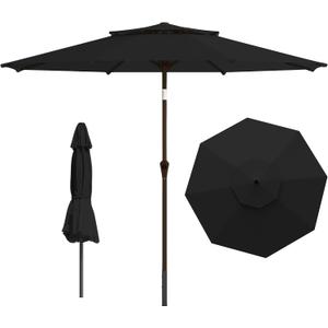 9ft 2-Tiers Patio Umbrella,Outdoor Market Table Umbrella with Push-Button Tilt & Crank | UV Protection,Suit for Backyard,Garden,Pool,Deck