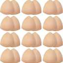 Geyoga 12 Pairs Women Triangle Bra Insert Removable Sports Bra Pads Inserts Women Replacement Pad (Beige, Size: Medium)
