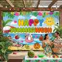 2 x 71"x 43" Happy Summerween Banner, Summerween Party Decorations, Summer Halloween Decorations