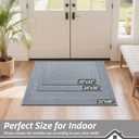 BEQHAUSE Dirt Trapper Door Mat 24" x 36", Doormat Non-Slip Entryway Rugs Washable, Dog Door Mat Stain Resistant and Absorbent Welcome Floor Mat for Front Back Door, Mud Wet Shoes & Paws, Grey