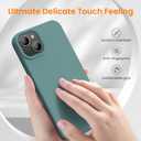 OuXul for iPhone 14 Case, iPhone 13 Case Shockproof Liquid Silicone Protective Phone Case with Soft Anti-Scratch Microfiber Lining Ultra Slim Drop Protection Phone Cover 6.1 inch(Forest Green)