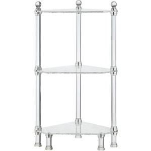 Acrylic Corner Shower Shelf  3 Tier Triangle Standing Caddy for Inside Shower, Bathroom, Living Room  12" D x 12" W x 29" H