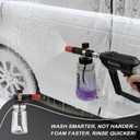Raincovo Foam Cannon Wide Mouth for Pressure Washer, Thick Snow Foam Lance for Car Wash, Adjustable Soap Cannon with 1/4 Inch Quick Connector, Additional 1.1mm Orifice Nozzle