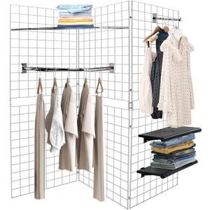 Heavy Duty Gridwall Display Panels – White Grid Display Wall for Retail Stores, Trade Shows, Garage & Home Organization, Durable Load-Bearing Grid Panels, 2 inches x 25 inches x 72 inches