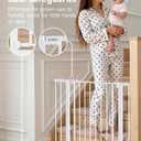 29.5-40.5" Baby Gate for Stairs, Dog Gate for Doorways, Walk Thru Auto Close Metal Baby Safety Gate for The House, Stairs and Doorways, Child Gate Pressure Mounted, Pet Gate for Dog Indoor - White