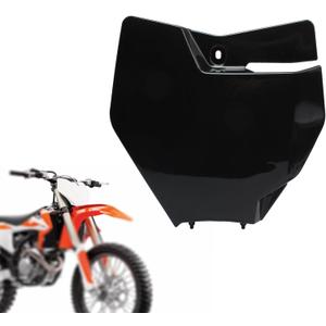 Motorcycle Front Number Plate Dirt Bike Number Flat Plastic Cover Fit for EXC EXCF XC XCW SXF 150 250 300 19-21XC 125 20-21(Black)