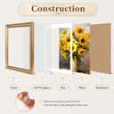 JCJMY 16x24 Vintage Picture Frame for Poster Photo Picture and 40x60 cm Canvas with 14x20 Mat, Elegant Retro 16 by 24 Photo Frame with Shatter-Resistant Plexiglass for Wall, Gold, 1 Pack