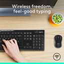 Logitech MK270 Wireless Keyboard and Mouse Combo for Windows, 2.4 GHz Wireless, Compact Mouse, 8 Multimedia and Shortcut Keys, 2-Year Battery Life, for PC, Laptop - Black