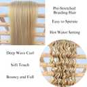 Ash Honey Blonde Braiding Hair Pre Stretched for Boho Braids Synthetic Pre-stretched Knotless Boho Braiding Hair non Toxic ez Braids, 26 Inch(Packs of 5)