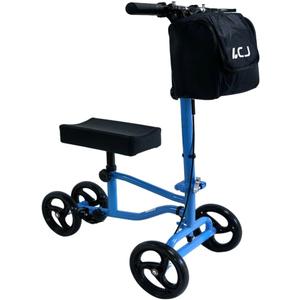 Knee Scooter,Economical Foldable Steerable Knee Walker,for Adults Foot Surgery,Injured Ankle Recovery Scoote(Blue-Standard Version)