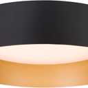 Bargeni Flush Mount Ceiling Light, 12.5 inch LED Ceiling Light Fixture, Matte Black with Gold Inside, 3000K/Warm White/18W(100w Equiv.), 2Dimmable Outdoor Lighting Fixtures Ceiling for Bedroom and Hallway