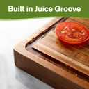 Acacia Wood Cutting Board for Kitchen, 1.5 Thick Chopping Board with Juice Groove, Sorting Compartment Charcuterie Board, 16x12x1.5 Inch Butcher Block