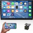 10.1 Inch Android Double Din Car Stereo Touch Screen Car Radio with WiFi GPS Navigation Mirror Link Car Multimedia Player Support Bluetooth FM Radio Receiver Dual USB Input with Backup Camera