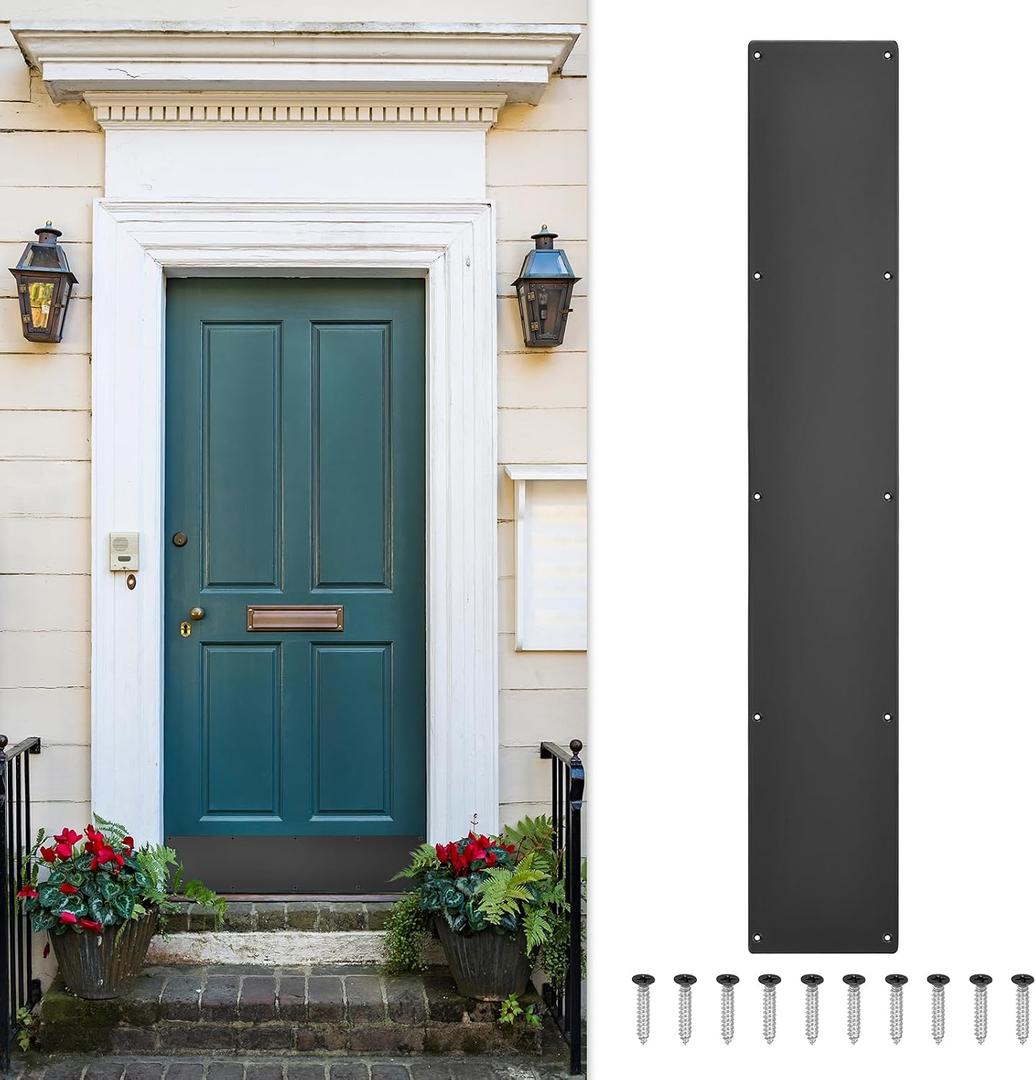 uxcell Aluminum Door Kick Plate, 6 x 34 Inches, Black (Single Pack)