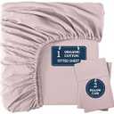 LANE LINEN Fitted Sheet King Size, 100% Organic Cotton, 3-Piece Set (1 Fitted Sheet, 2 Pillowcases), Percale Weave, Ultra Soft, Breathable, Fits Mattress Upto 15" Deep - Sepia Rose (No Flat Sheet)
