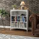 Shaker Style 3 Shelf Bookcase / Solid Wood / 36" High / Adjustable Shelving / Closed Back / Display Bookshelf for Living Room, Bedroom, Home and Office, White