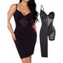 Popilush Shapewear Dress Corset Dress Mesh Bodycon Dresses for Women Slip Dress Party Midi Dresses Club Outfits
(Small, Black)
