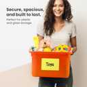 MESS Large Bin Labels for Storage (50 6x4) - Pantry, Organizing, Craft, Shelf, Tote, Moving Labels - Removable for Boxes and Bins (Yellow)