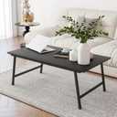 Black Coffee Table Foldable,Center Tables Modern Style, Industrial Wood Tabletop and Metal Frame, Accent Furniture for Home Office, Living Room,End Table,Tea Table, No Assembly