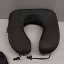 MLVOC Travel Pillow 100% Pure Memory Foam Neck Pillow, Comfortable & Breathable Cover, Machine Washable, Airplane Travel Kit with 3D Contoured Eye Masks, Earplugs, and Luxury Bag, Standard (Black)