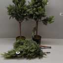 Artificial Topiary Ball Tree 19''T Faux Little Bush Ball Tree UV Resistant Shrub Potted Artificial Plant for Outdoor Indoor Front Porch Garden (Green)