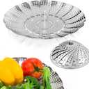 Vegetable Steamer Basket, Premium Stainless Steel Veggie Steamer Basket - Folding Expandable Steamers to Fits Various Size Pot Small by SAYFINE (5.4" to 9.2")