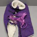 Mklhgty Large Dog Coat with Harness Built-in, Waterproof Reflective Fleece Lined - Warm Windproof Winter Jacket with Back Zipper, Cold Weather Snow Dog Coats - Purple - XL