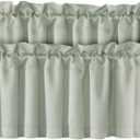 H.VERSAILTEX Blackout Valances for Windows,Sage Green Kitchen Window Valance Curtains for Living Room/Bedroom/Bathroom Privacy Decorative Rod Pocket 2 Panels52" W x 18" L, Light Sage