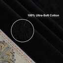 Loom and Mill Luxury Cotton Bath Towel Set 3 Piece-1 Bath Towel 1 Hand Towel 1 Wash Cloth, Ultra Soft Decorative Towel Sets Highly Absorbent for Bathroom, Royal Damask Design(Black-Taupe Gold)