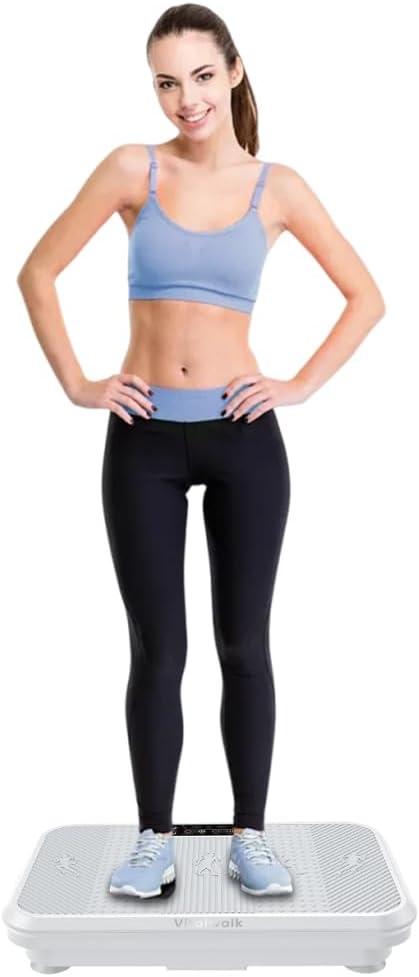 3D Vibration Plate Exercise Machine for Lymphatic Drainage, Whole Body Vibration Plate for Weight Loss, 330lbs Capacity Vibrating Platform Board Home Gym Quiet, 5 Yoga Belts & 2 Resistance Bands