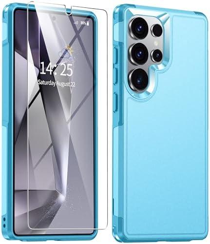 ANTSHARE for Samsung Galaxy S25 Ultra Case, S25 Ultra Case with Tempered Glass Screen Protector, [Military-Grade Drop Protection] Heavy Duty Shockproof Phone Case for Galaxy S25 Ultra 5G, Blue 2 Pack