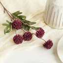 Floroom 5pcs Burgundy Faux Silk Mums Artificial Flowers, Bulk Fake Small Mini Chrysanthemums with Stems for DIY Wedding Centerpieces Floral Arrangements Vase Fillers Home Decorations