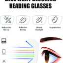 3 Pack Oversize Square Design Reading Glasses for Women, Blue Light Blocking Reader (Black&leopard&transparent)