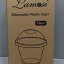Lamosi 100 Pack 9 oz Clear Plastic Cups with Lids, Disposable Cups with No Hole Dome Lids, Ideal for Ice Cream, Cold Drinks, Fruit, Dessert, Yogurt Parfait