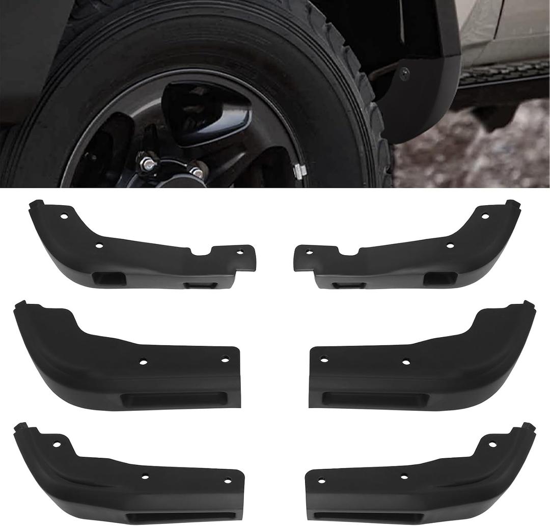 Mud Flaps Delete Compatible with GMC Sierra 1500 2019-2025, Including Front and Rear Mudflaps, All Weather Protection Heavy Duty ABS Mud Guard Delete for Trucks, Easy Install