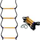 Boat Rope Ladder, Heavy Duty Climbing Rope 450Lbs Strength, 14mm Reinforced Polyester Line, Rigid Resin Step Design, Outdoor Ladder for Inflatable Boat, Kayak, Motorboat, Canoeing (5 Step, Yellow)