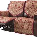 LUFEIJIASHI Waterproof Recliner Sofa Covers Non-Slip Recliner Couch Covers for 2 seat, Split Washable Jacquard Reclining Couch Covers Furniture Protecto (RED, 2 Seater)