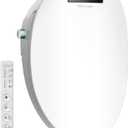 Toilet Bidet Seat, Oval Toilet Seat Bidet with Dryer and Warm Water, Electronic Heated Toilet Seat Temperature Adjustable, Front and Rear Oscillation Cleaning, Remote Control