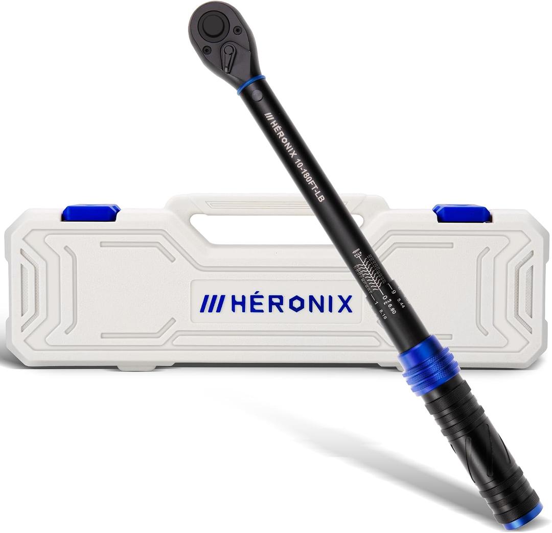 1/2 Inch Drive Click Torque Wrench, 10180 Ft.Lb/13.6244.0 Nm 3% Accuracy, 72-Tooth Dual-Direction Ratchet, Adjustable Newton Meter Torque Wrenches for Motorcycle,Car & Bicycle Repair