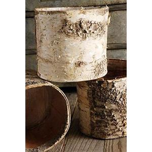 Richland Birch Bark Covered 6" Planters Pot Richland Birch Bark Covered 6" Planters Pot