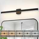 LED Modern Vanity Light: 39 Inch 5CCT Matte Black Bathroom Wall Lighting Fixtures Over Mirror 30W Dimmable Vanity Lights Bar for Restroom Bedroom