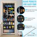 Over the Door Organizer for Gun Toy Storage, Large Door Organizer Hanging for Kids Foam Blaster, Darts, Goggles Holder & Accessory, Heavy Duty Door Storage for Kids Room, Playroom (Black)