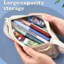 Pencil Case Large Capacity Pencil Pouch equipped with Simple & Convenient Design, for learn & Office Stationery OrganizerBeige