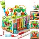 JAUNTY Toddler Wooden Montessori Toy for 1 2 3 Year Old Toys, Educational Stem Toy for Baby Boys Girls 18 Months+, Preschool Learning Fine Motor Skill First 1st Birthday Gifts for Kids Girl Boy 1-3